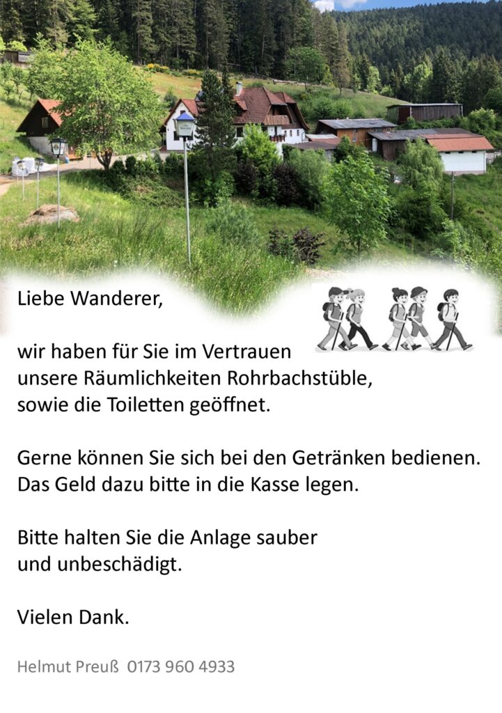 Rohrbachstüble Wanderer Info